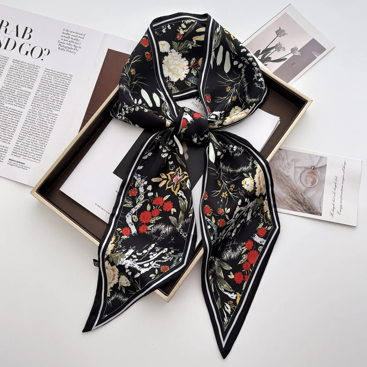 Luxury Print Scarf Skinny Ribb - Luxury Bags China review and price