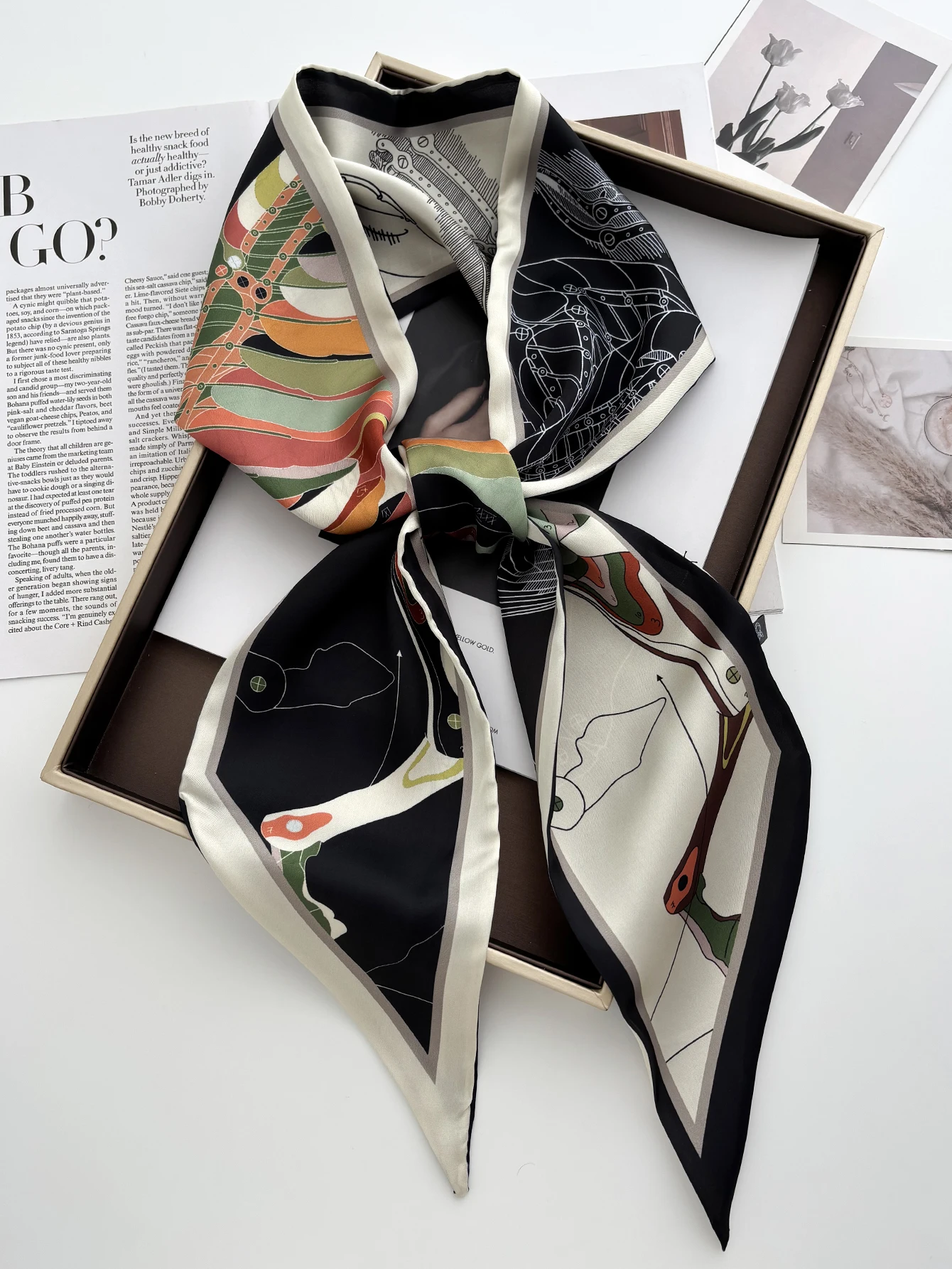 Luxury Print Scarf Skinny Ribb - Luxury Bags China review and price