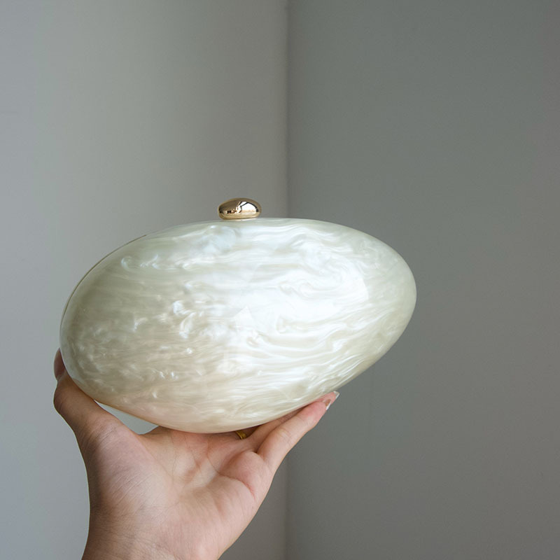 Oval Marble Beige Shell Acryli - Luxury Bags Cute review and price