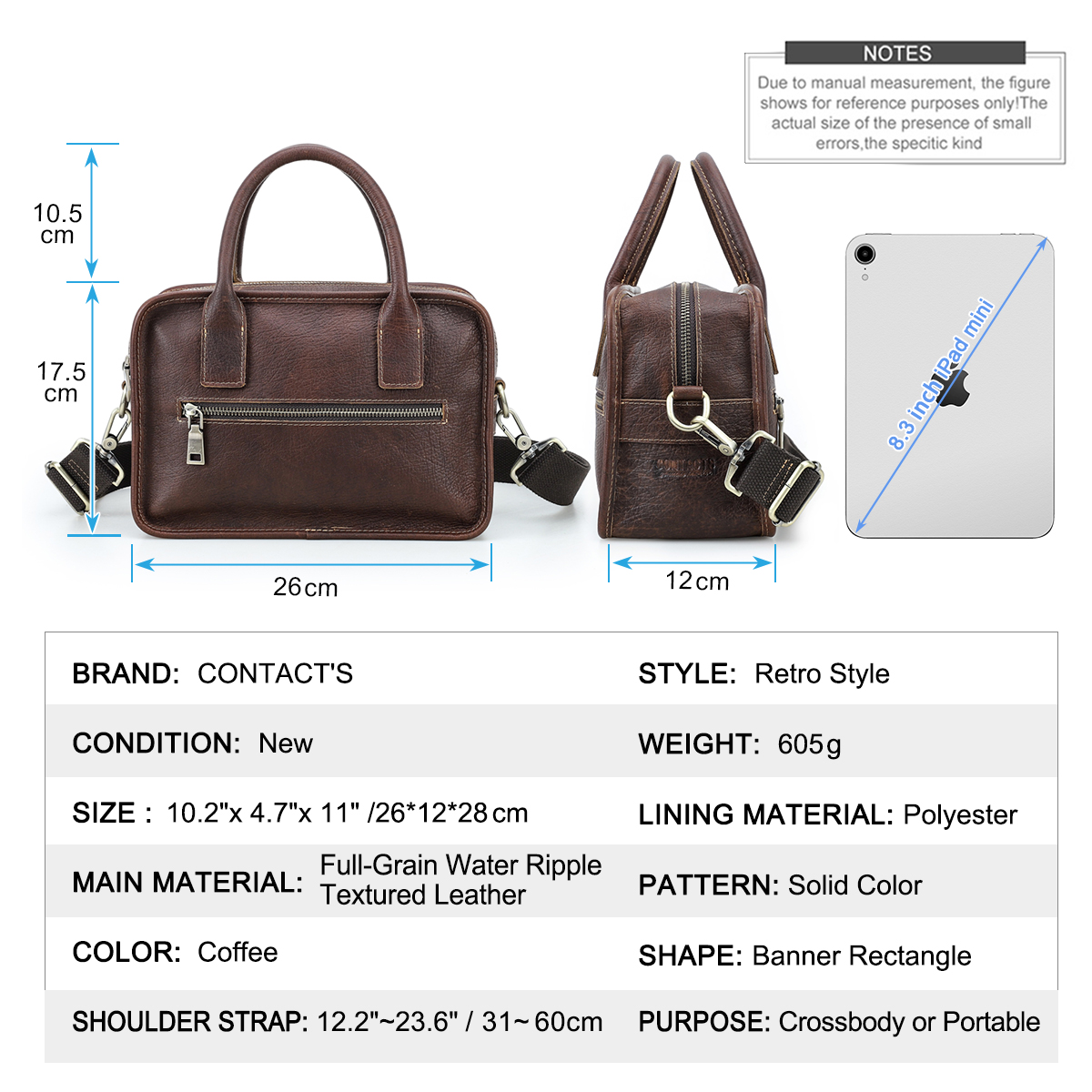 CONTACT'S Genuine Leather Men  - Luxury Bags Tote review and price